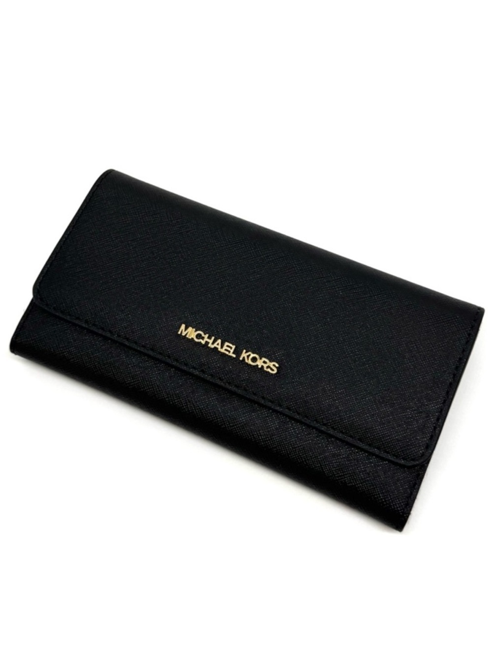 Michael Kors Large Trifold Wallet Black/Gold